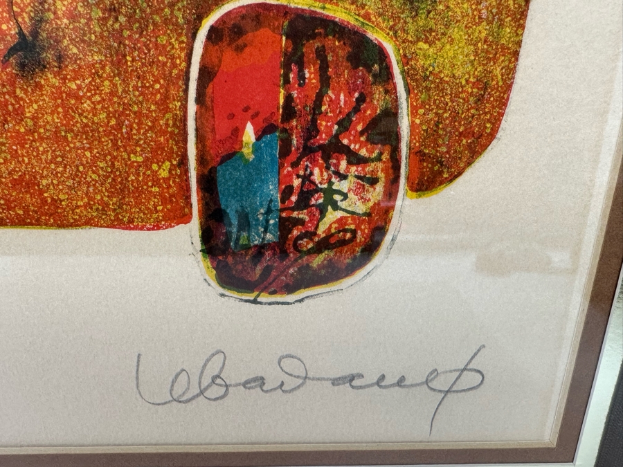 Lebadang (1922-2015, Vietnam) Lithograph & Etching Titled 'Stallions I' Pencil Signed Limited Edition 168 Of 190 18.5 X 28 Framed 26.5 X 35 [Photo 2]