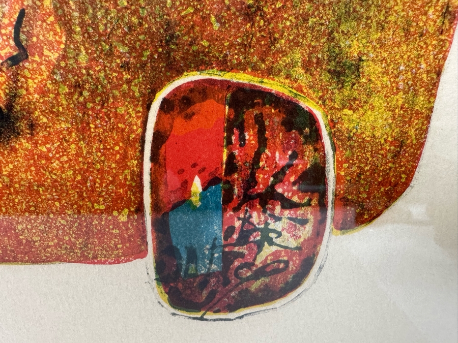 Lebadang (1922-2015, Vietnam) Lithograph & Etching Titled 'Stallions I' Pencil Signed Limited Edition 168 Of 190 18.5 X 28 Framed 26.5 X 35 [Photo 6]