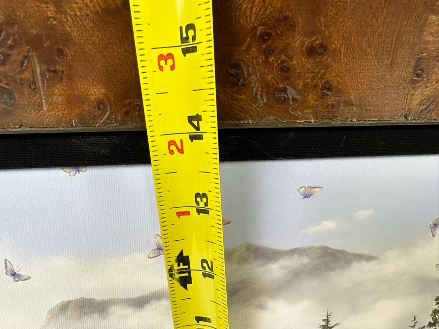 Robert Bissell Canvas Print Hand Signed Limited Edition 170 Of 250 Titled AM 2 Lying Bear Watching Butterflies 19 X 14 Framed 26 X 21.5 [Photo 15]