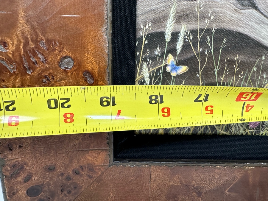 Robert Bissell Canvas Print Hand Signed Limited Edition 170 Of 250 Titled AM 2 Lying Bear Watching Butterflies 19 X 14 Framed 26 X 21.5 [Photo 14]