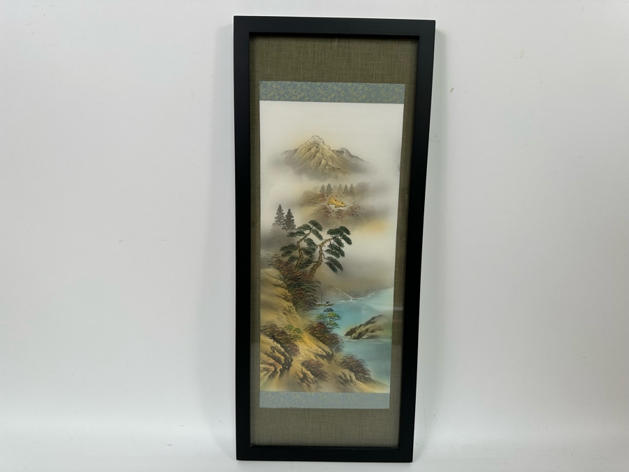 Signed Chinese Original Landscape Painting 7.5 X 16 Framed 10 X 24 [Photo 3]