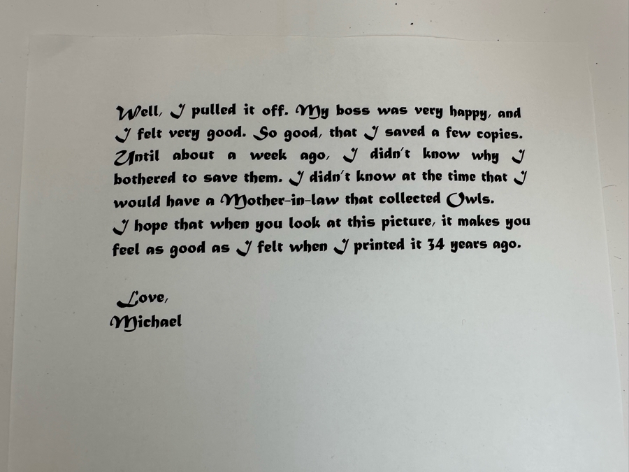 Framed Teri Matelson The Wing Gallery Exhibition Poster January 14-30, 1977 15 X 11.5 Framed 22.5 X 18.5 [Photo 11]