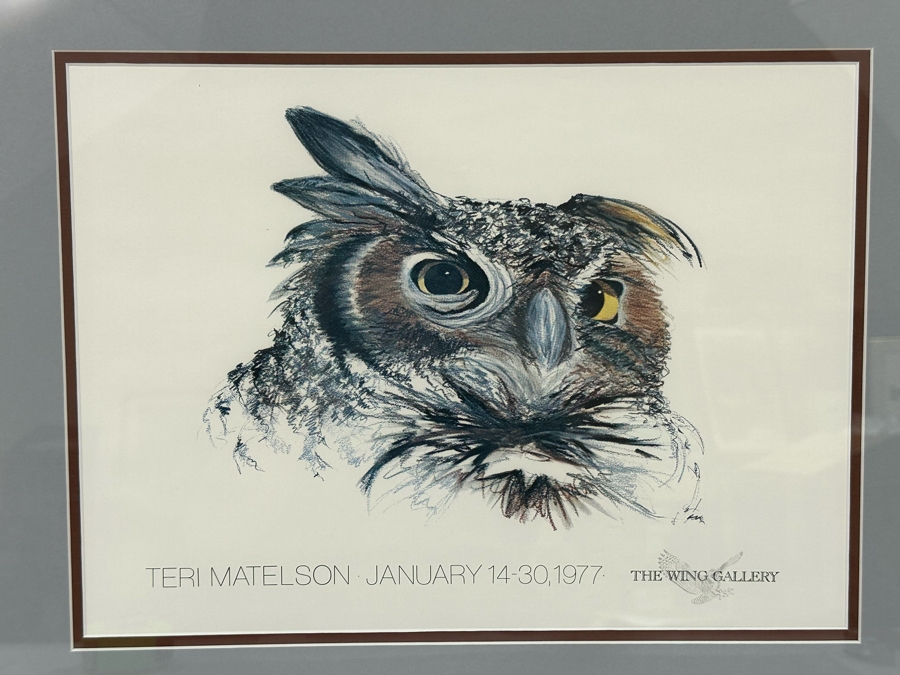Framed Teri Matelson The Wing Gallery Exhibition Poster January 14-30, 1977 15 X 11.5 Framed 22.5 X 18.5 [Photo 1]