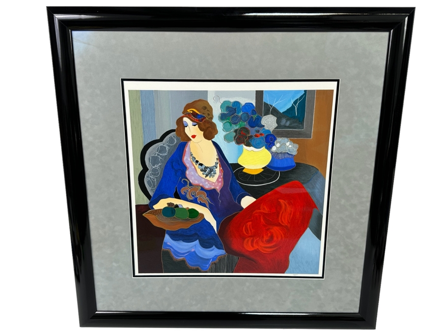 Itzchak Tarkay (1935-2012, Serbia/Israel) Serigraph Titled 'Celeste II' Signed Lower Right 18 X 18 Framed 30 X 30 [Photo 2]