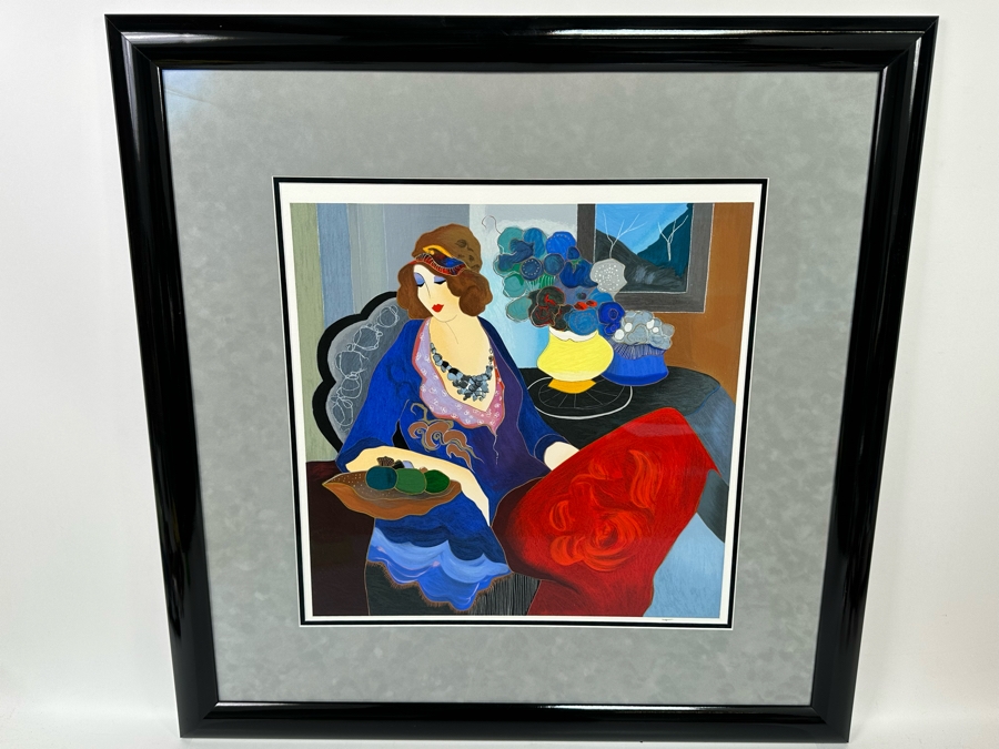 Itzchak Tarkay (1935-2012, Serbia/Israel) Serigraph Titled 'Celeste II' Signed Lower Right 18 X 18 Framed 30 X 30 [Photo 3]