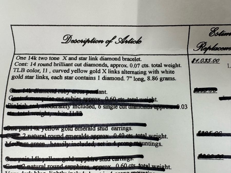 14K Gold Two Tone X And Star Link Diamond Bracelet With 14 Round Brilliant Cut Diamonds Apx 0.07cts Total Weight 7'L 8.8g Appraised At $1,035 [Photo 15]