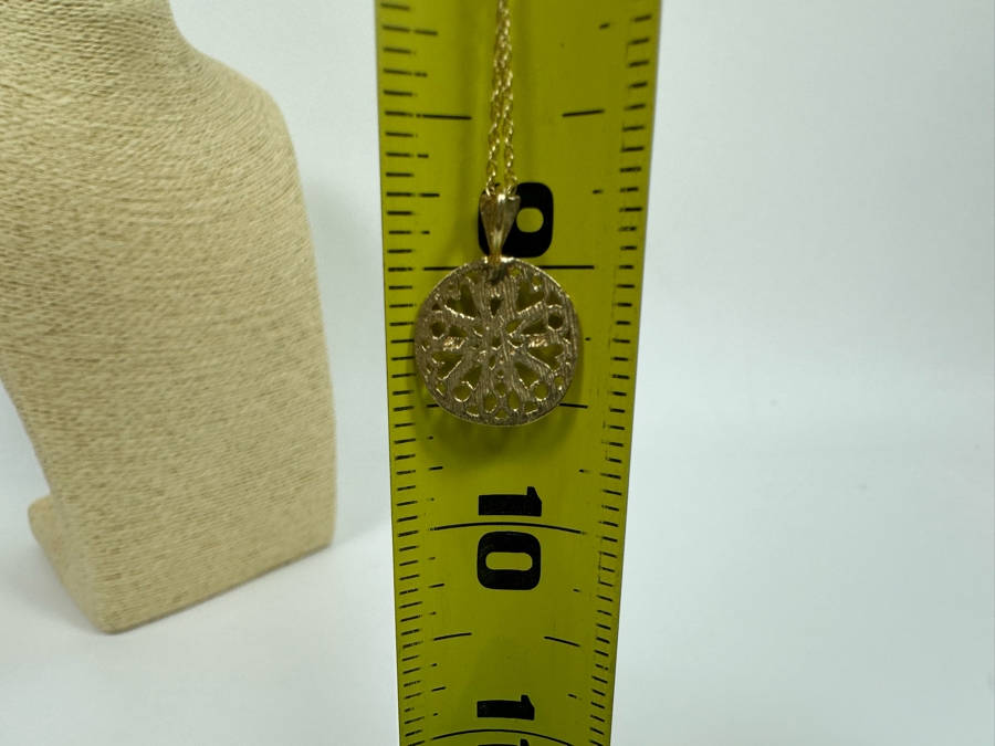 14K Gold Pendant With 14K Gold 18' Chain Necklace 2.1g [Photo 10]