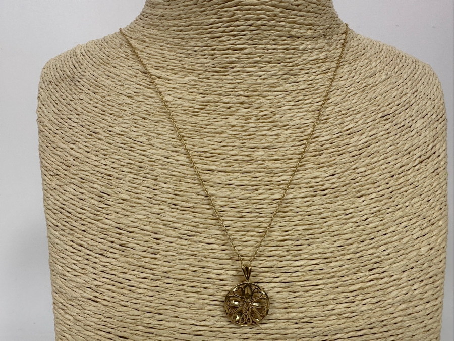 14K Gold Pendant With 14K Gold 18' Chain Necklace 2.1g [Photo 5]