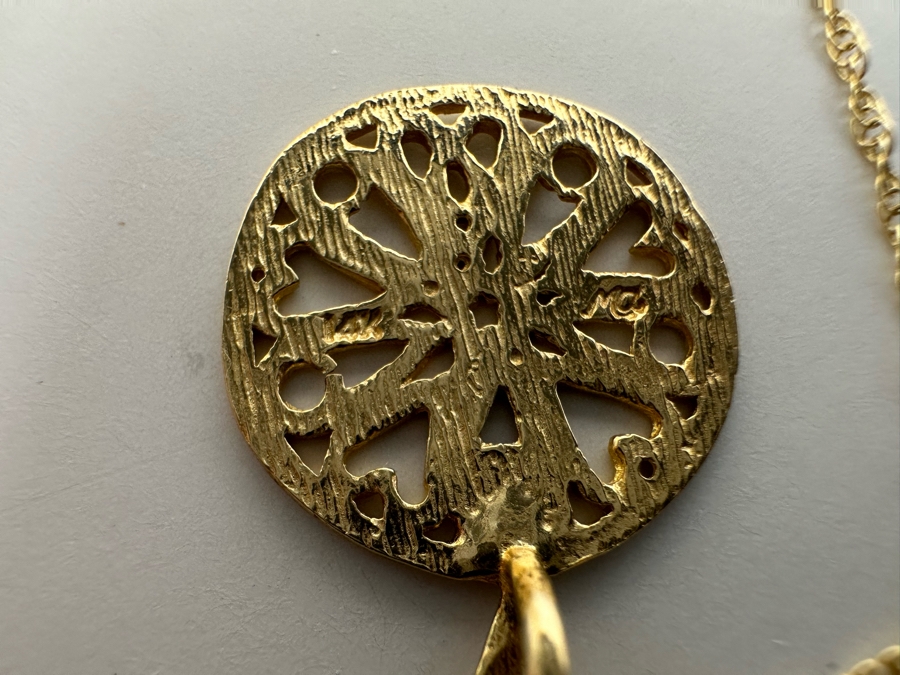 14K Gold Pendant With 14K Gold 18' Chain Necklace 2.1g [Photo 8]