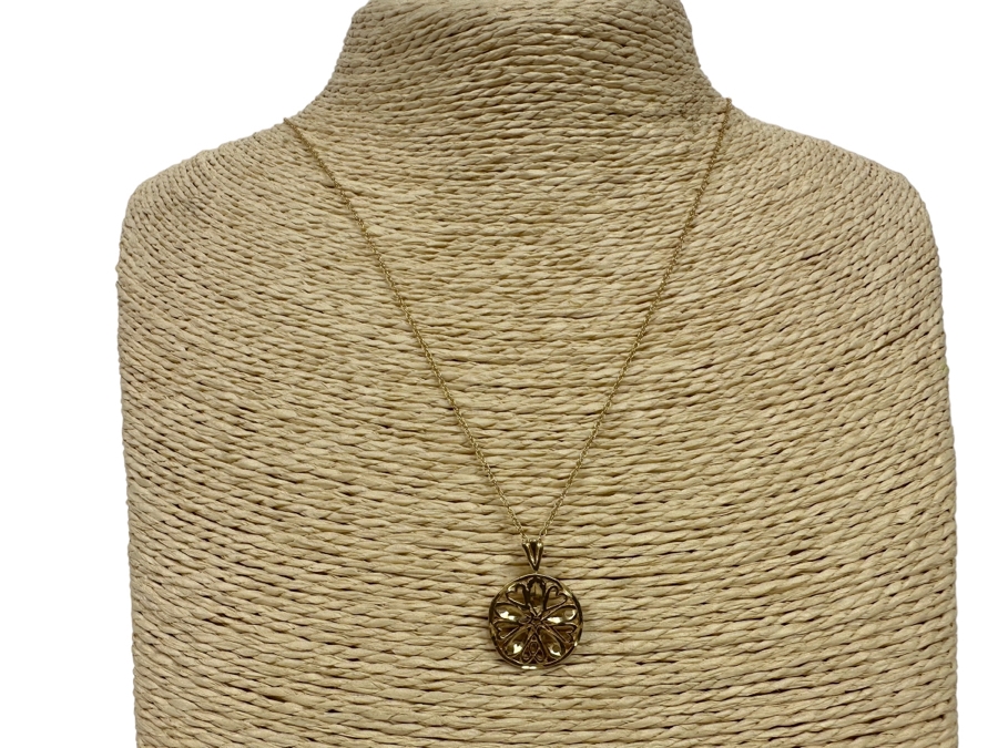 14K Gold Pendant With 14K Gold 18' Chain Necklace 2.1g [Photo 3]