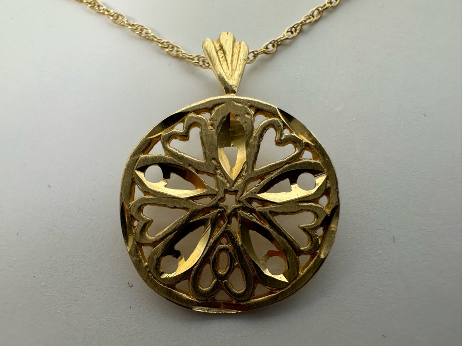 14K Gold Pendant With 14K Gold 18' Chain Necklace 2.1g [Photo 6]