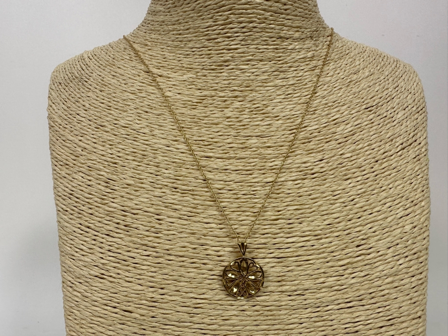 14K Gold Pendant With 14K Gold 18' Chain Necklace 2.1g [Photo 4]