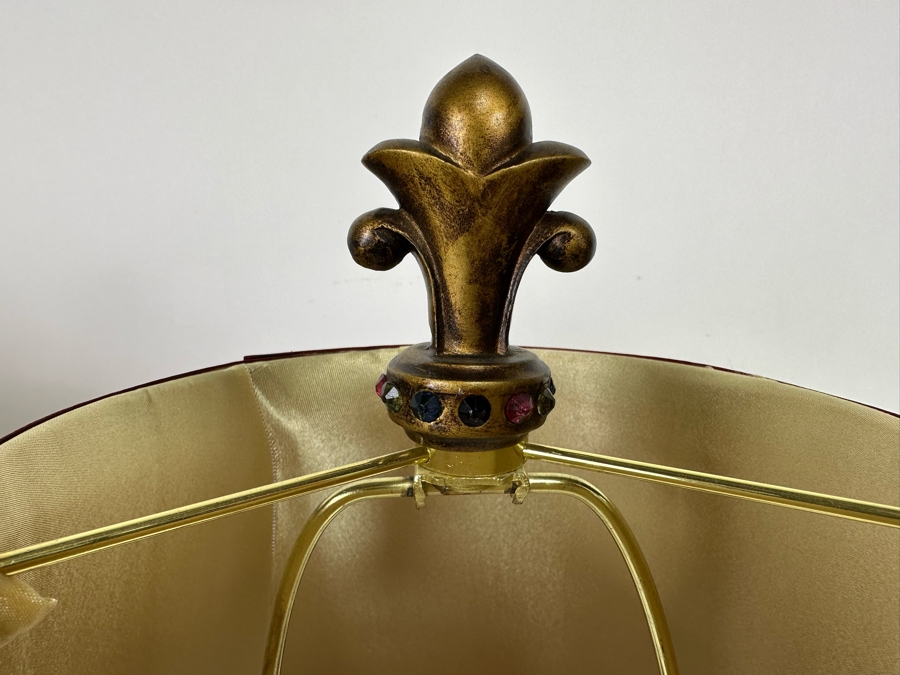 Pair Of Gold Tone Table Lamps 38H [Photo 5]