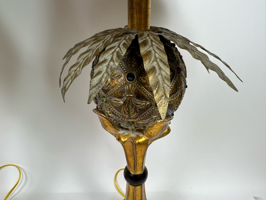 Pair Of Gold Tone Table Lamps 38H [Photo 7]