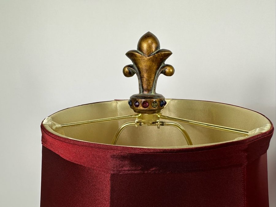 Pair Of Gold Tone Table Lamps 38H [Photo 6]