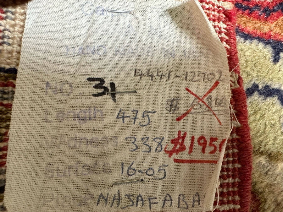 Large Handmade Wool Area Rug From Iran Apx 16' X 11' Retailed For $6,800 [Photo 11]