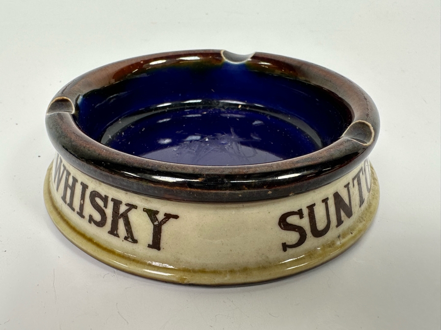 Vintage Whiskey Suntory Advertising Ashtray 4.5R [Photo 2]