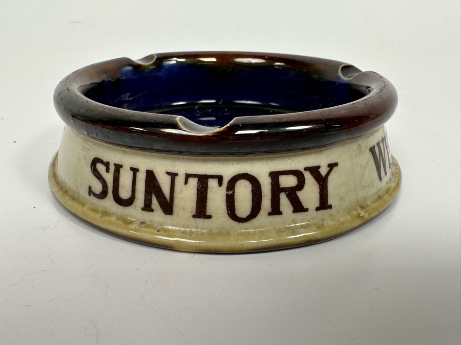 Vintage Whiskey Suntory Advertising Ashtray 4.5R [Photo 4]