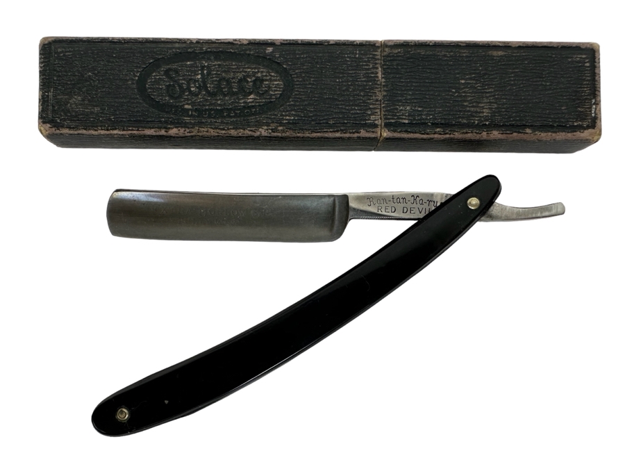Vintage Swedish Straight Razor Ran-Tan-Ka-Rus Red Devil With Box [Photo 1]