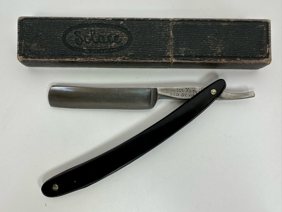 Vintage Swedish Straight Razor Ran-Tan-Ka-Rus Red Devil With Box [Photo 3]