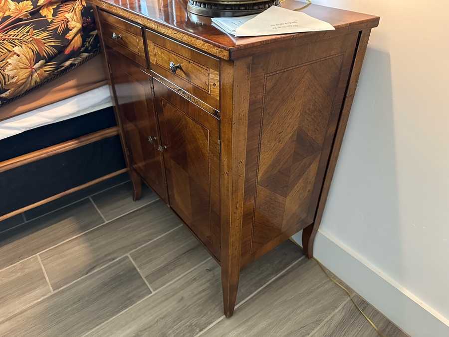 Pair Of Inlaid Wooden Nightstands Side Tables Cabinets 28W X 17D X 32.5H [Photo 7]