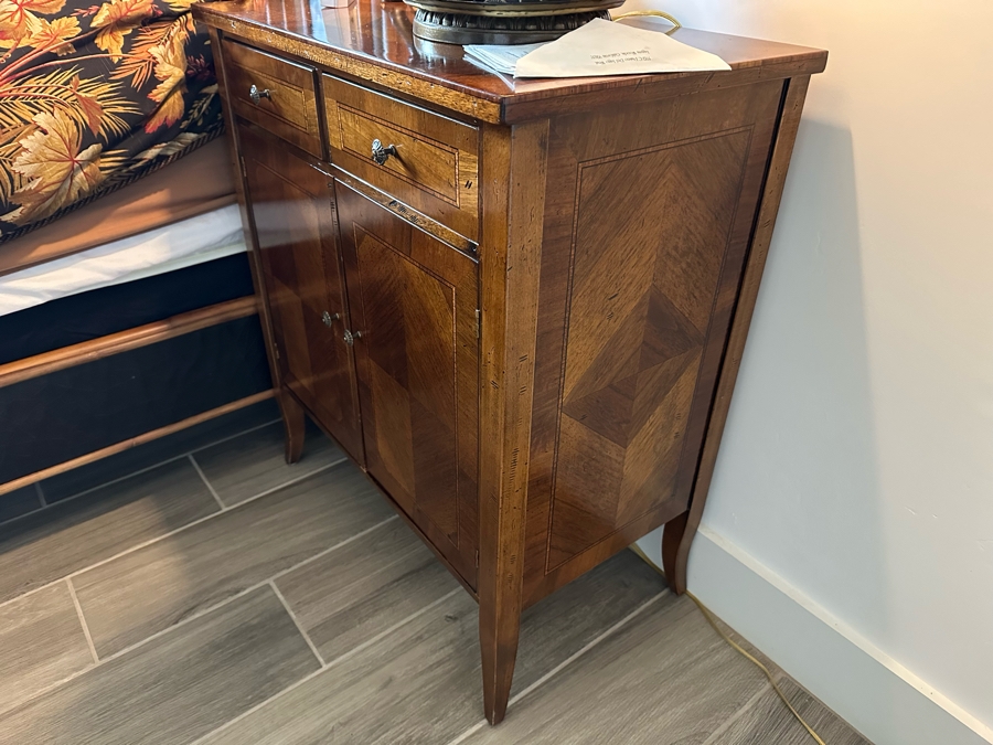 Pair Of Inlaid Wooden Nightstands Side Tables Cabinets 28W X 17D X 32.5H [Photo 6]