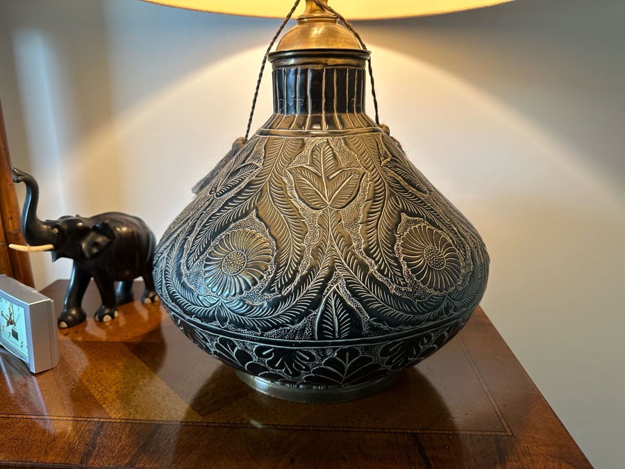 Pair Of John-Richard Repousse Metal Table Lamps 29H [Photo 6]