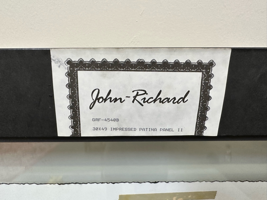 John-Richard Impressed Patina Panel II Artwork In Unique Frame Very Heavy 30 X 49 Retails $899 [Photo 7]