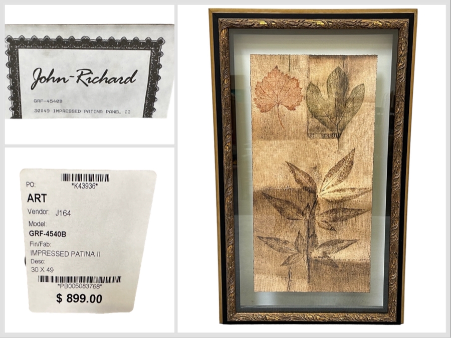 John-Richard Impressed Patina Panel II Artwork In Unique Frame Very Heavy 30 X 49 Retails $899 [Photo 1]