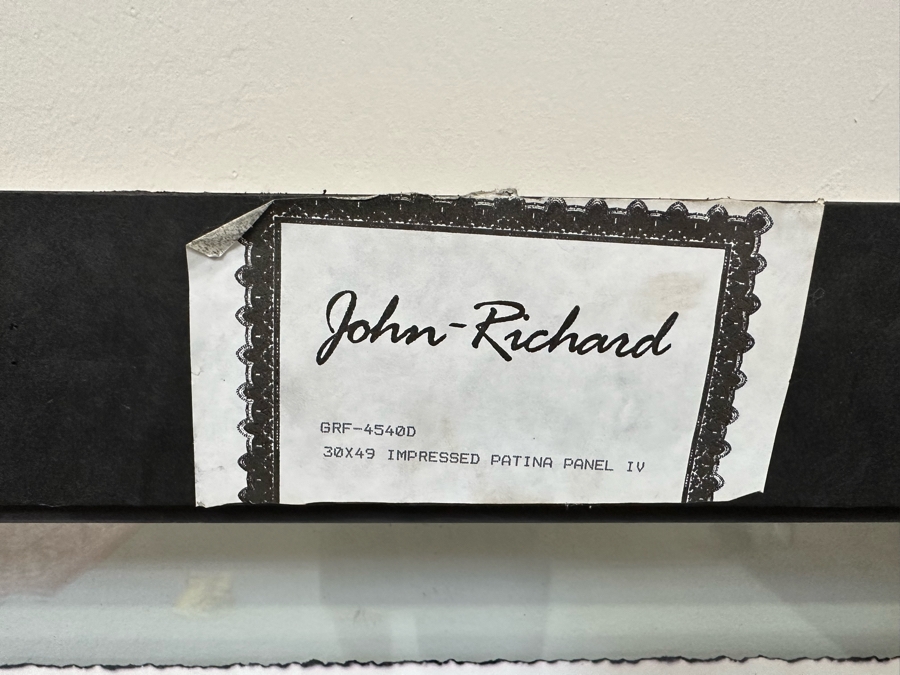 John-Richard Impressed Patina Panel IV Artwork In Unique Frame Very Heavy 30 X 49 Retails $899 [Photo 10]