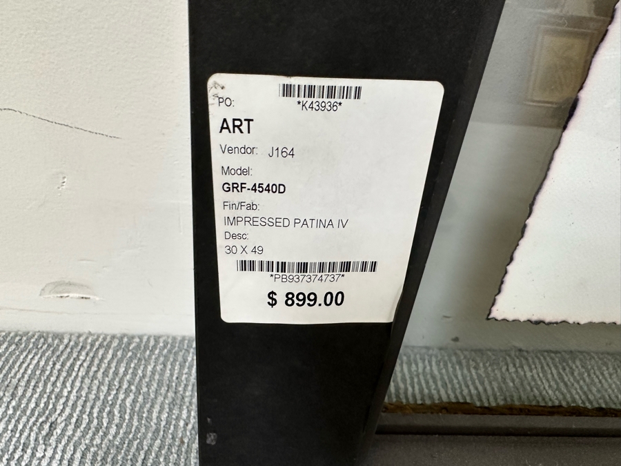 John-Richard Impressed Patina Panel IV Artwork In Unique Frame Very Heavy 30 X 49 Retails $899 [Photo 11]