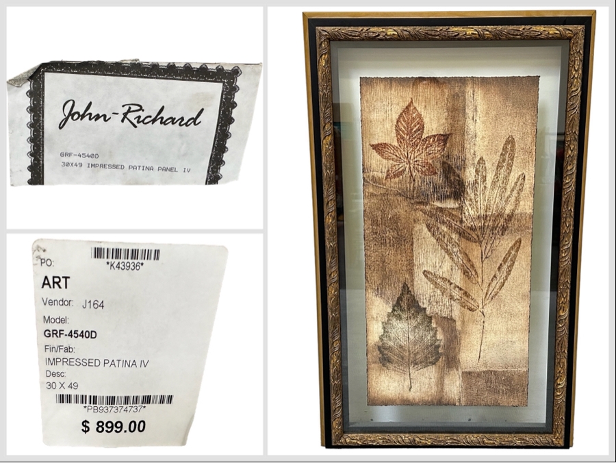 John-Richard Impressed Patina Panel IV Artwork In Unique Frame Very Heavy 30 X 49 Retails $899 [Photo 1]