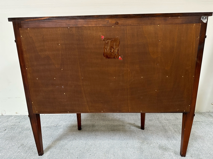 Impressive Inlaid Wooden Demilune Table Cabinet With Drawer And 3 Keys For Locking Hinged Doors By Decorative Crafts 44W X 18D X 37H [Photo 18]