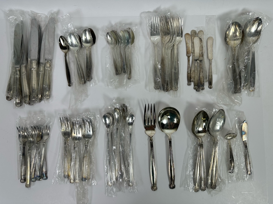Nickel Silver Flatware Set By Grace Approximate Service For 8 With 78 Pieces Total Approximate Replacement Value Of $780