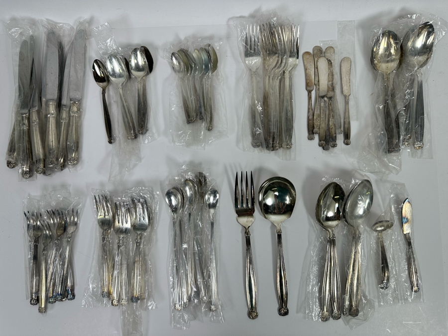 Nickel Silver Flatware Set By Grace Approximate Service For 8 With 78 Pieces Total Approximate Replacement Value Of $780 [Photo 2]