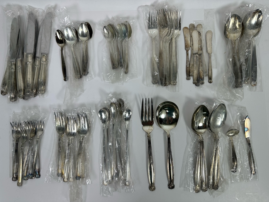 Nickel Silver Flatware Set By Grace Approximate Service For 8 With 78 Pieces Total Approximate Replacement Value Of $780 [Photo 3]