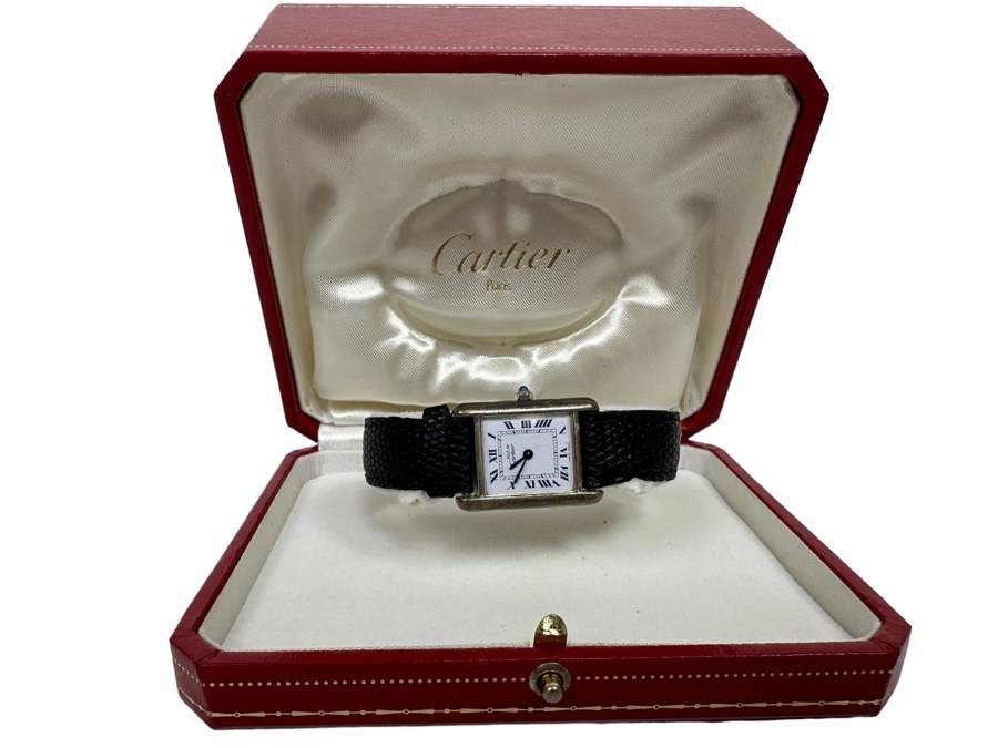 Cartier Paris Women's Tank Quartz Argent Watch Swiss Made With Orignal Box
