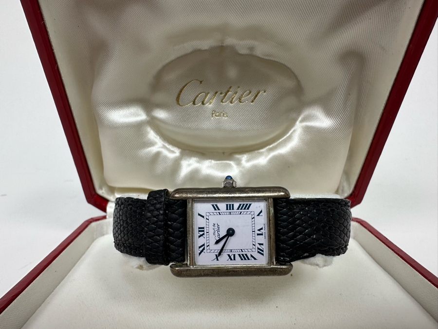 Cartier Paris Women's Tank Quartz Argent Watch Swiss Made With Orignal Box