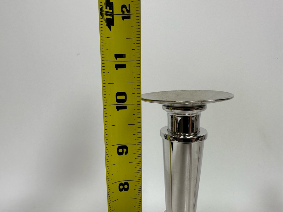 Swed Workshop Limited Edition 3 Of 65 Silverplate Candlesticks, A Pair 10H [Photo 12]