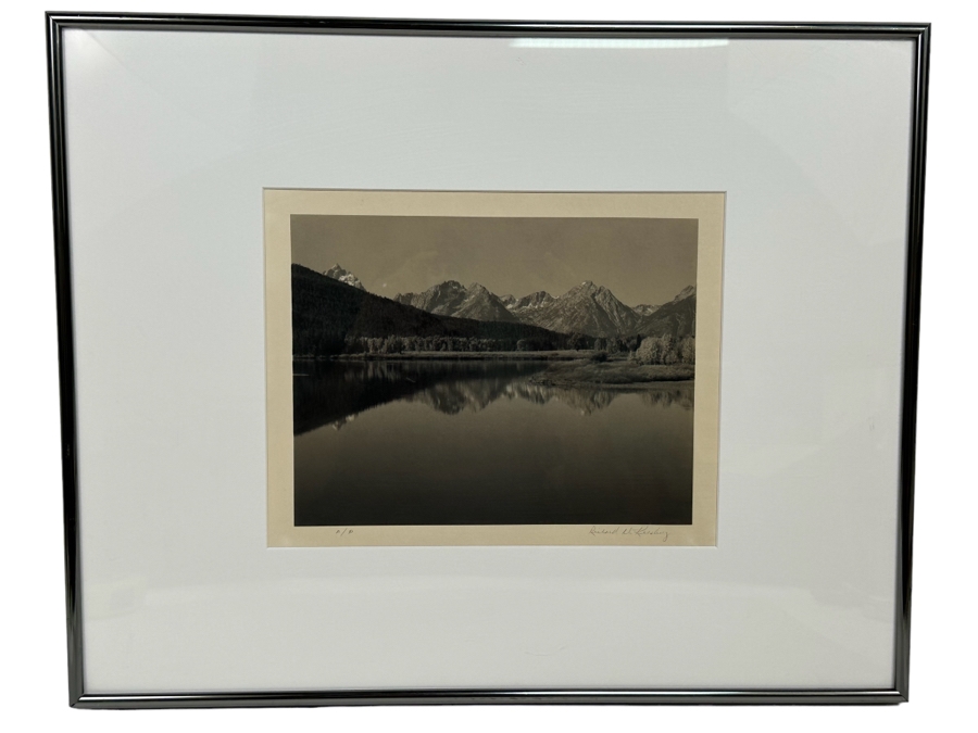 Richard D. Keesling Signed Artist Proof A/P Photograph On Platinum / Palladium Paper Of The Snake River, Grand Teton National Park, Wyoming (Dick Keesling Was Also Actress Betty White's Manager For Many Decades) 10.5 X 8.5 Framed 20 X 16