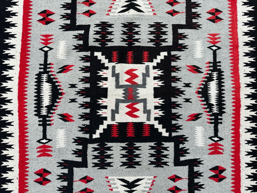 Handmade Woven Wool Blanket, Tribal Patterns Made In Mexico 52.5 X 87 [Photo 8]