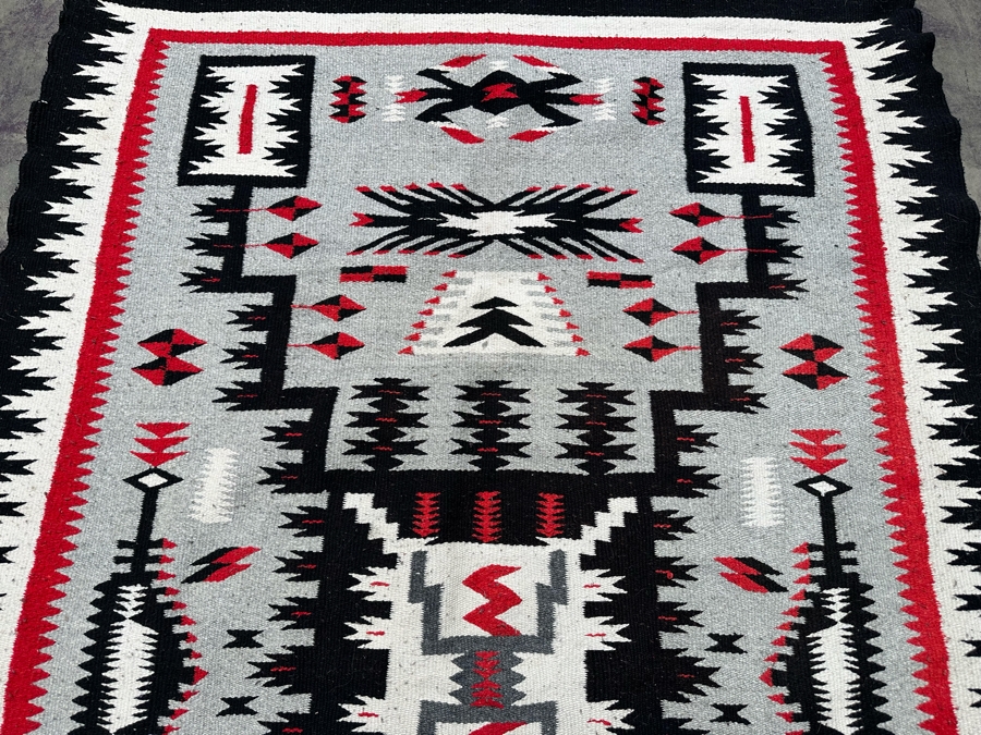 Handmade Woven Wool Blanket, Tribal Patterns Made In Mexico 52.5 X 87 [Photo 10]