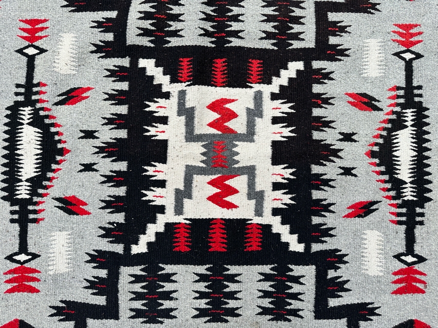 Handmade Woven Wool Blanket, Tribal Patterns Made In Mexico 52.5 X 87 [Photo 9]