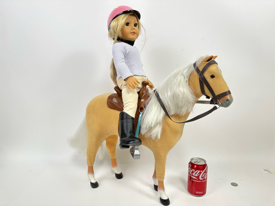 American Girl Doll With American Girl Large Palomino Horse 19W X 25H [Photo 4]