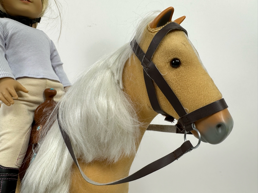American Girl Doll With American Girl Large Palomino Horse 19W X 25H [Photo 8]
