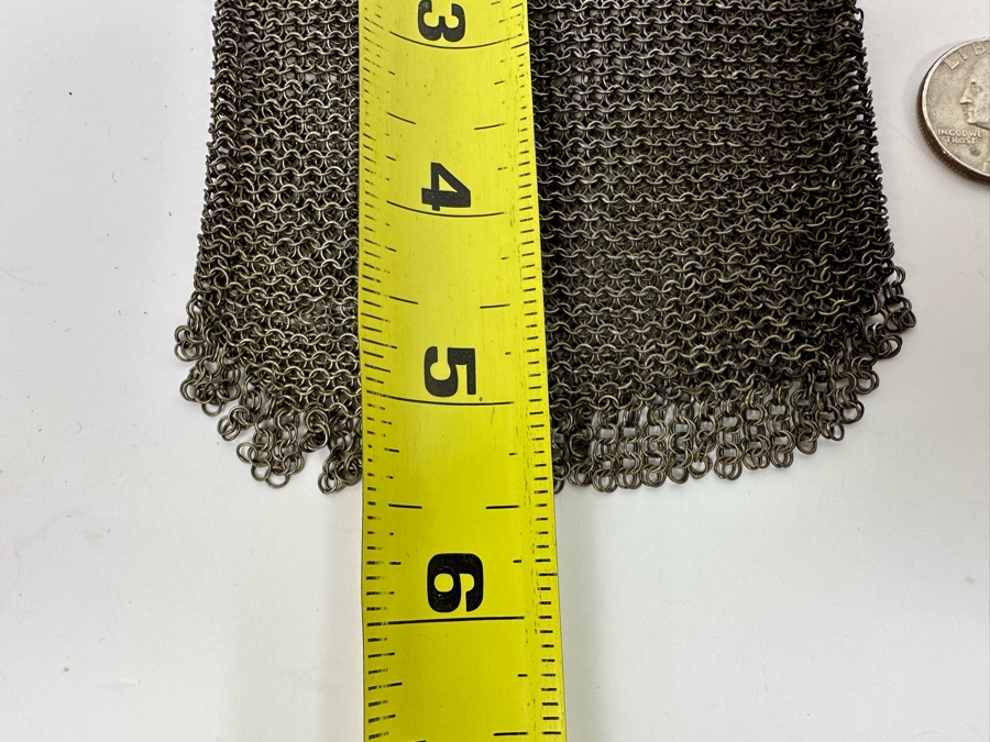 Hallmarked English Sterling Silver Mesh Purse 4W X 5.5H 109.4g [Photo 14]