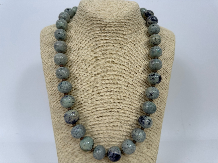 Vintage Stone Beaded Necklace 24L [Photo 2]