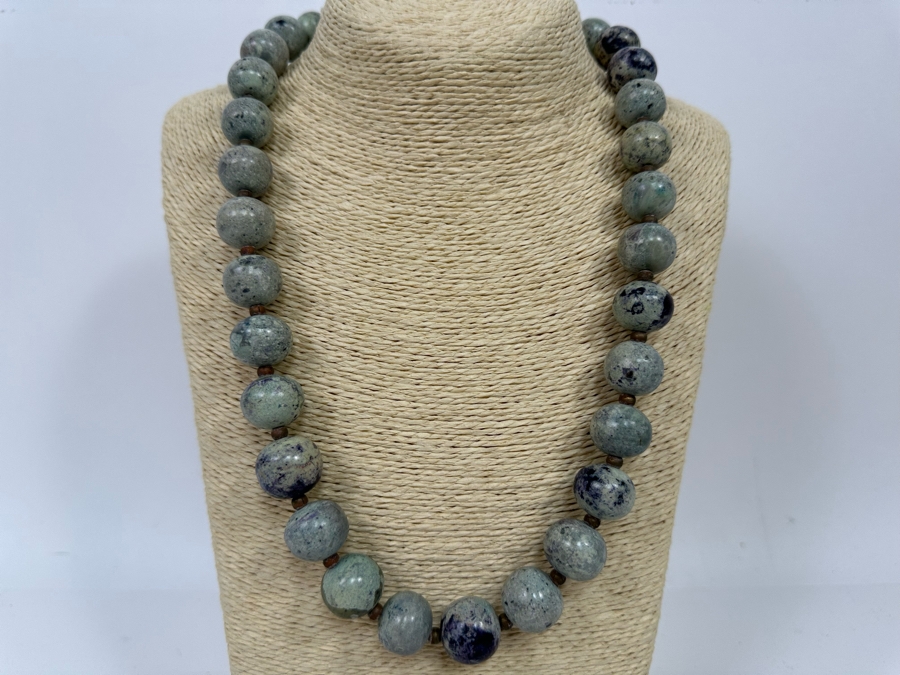 Vintage Stone Beaded Necklace 24L [Photo 3]