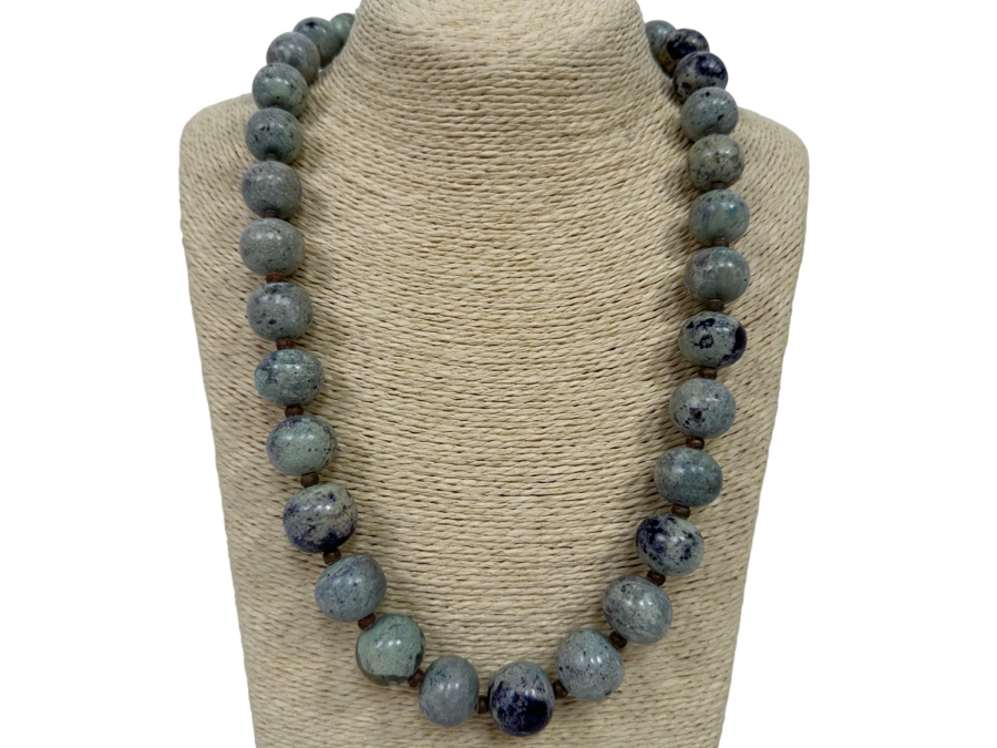 Vintage Stone Beaded Necklace 24L