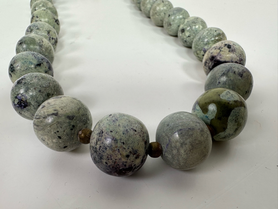Vintage Stone Beaded Necklace 24L [Photo 6]